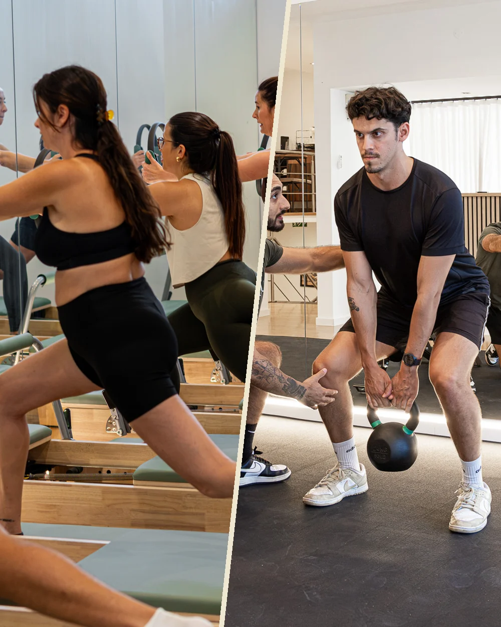 Treino personalizado com acompanhamento de um treinador
